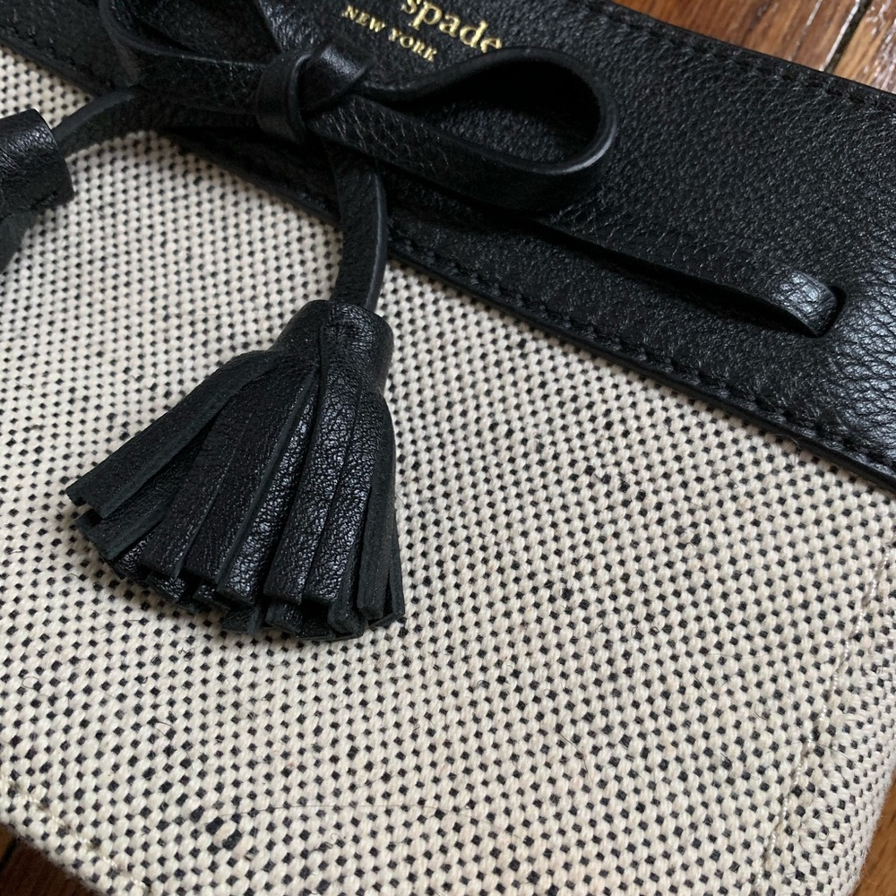 kate spade | black/cream straw purse - Picture 6 of 9